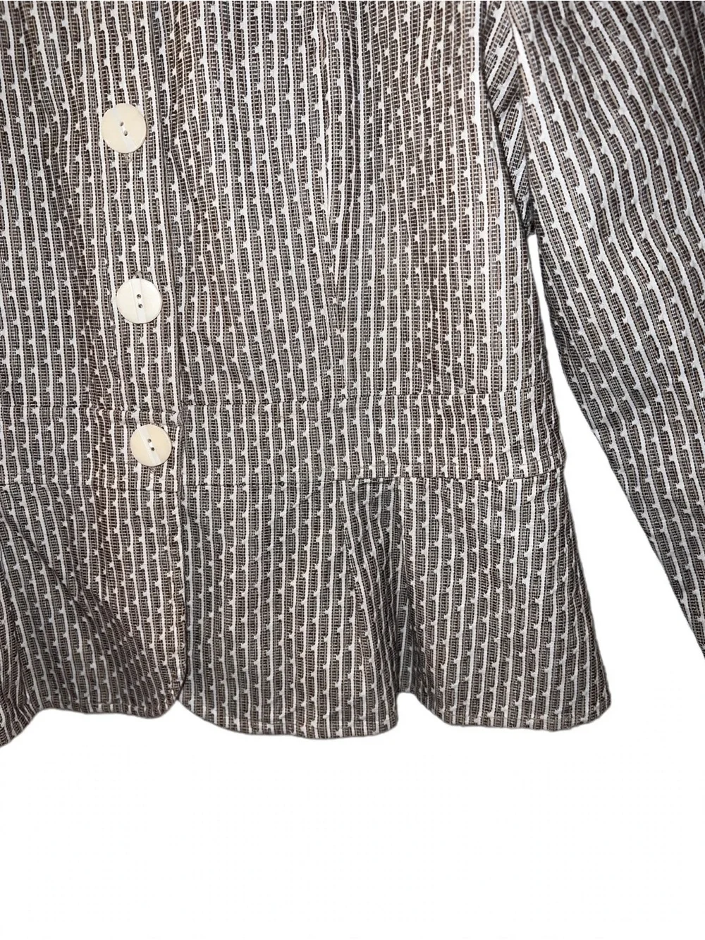 Christopher & Banks Stretch Textured Peplum Jacket  flare ruffle Medium